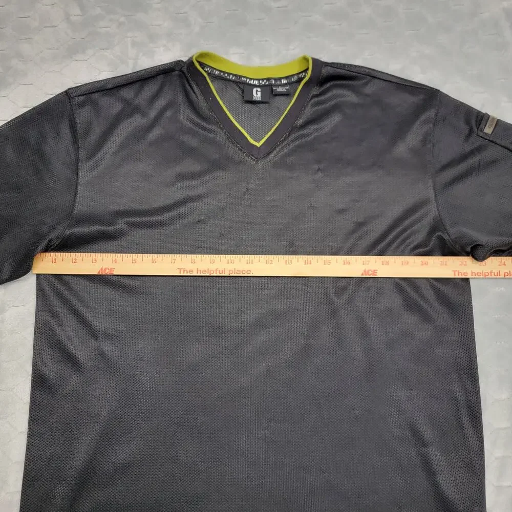 Guess American Tradition Mens L Black V Neck Mesh Jersey Shirt Sleeve Pocket - Picture 9 of 9